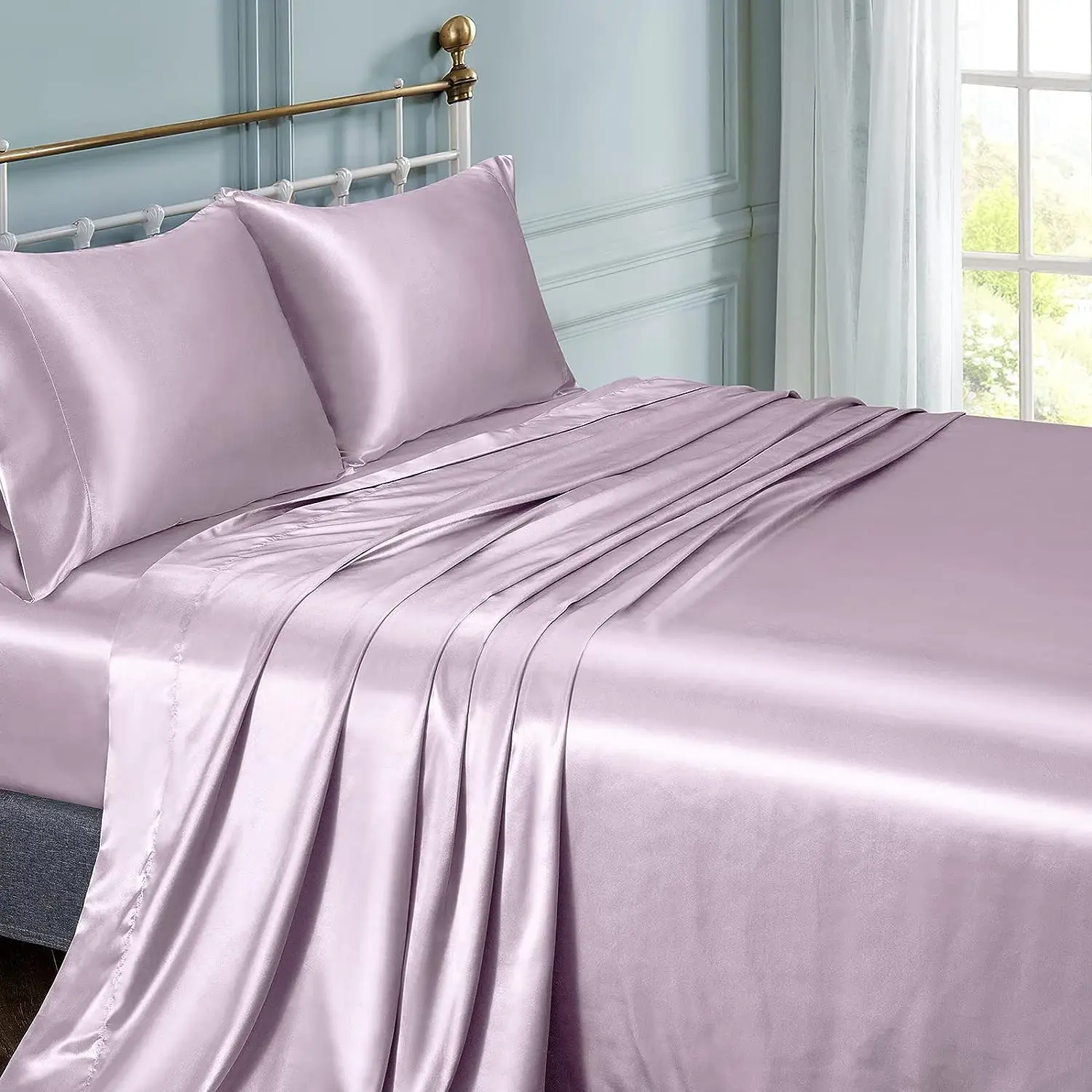 Silk Sheets Set Charmeuse Mulberry Silk Bed Sheet Set Thick