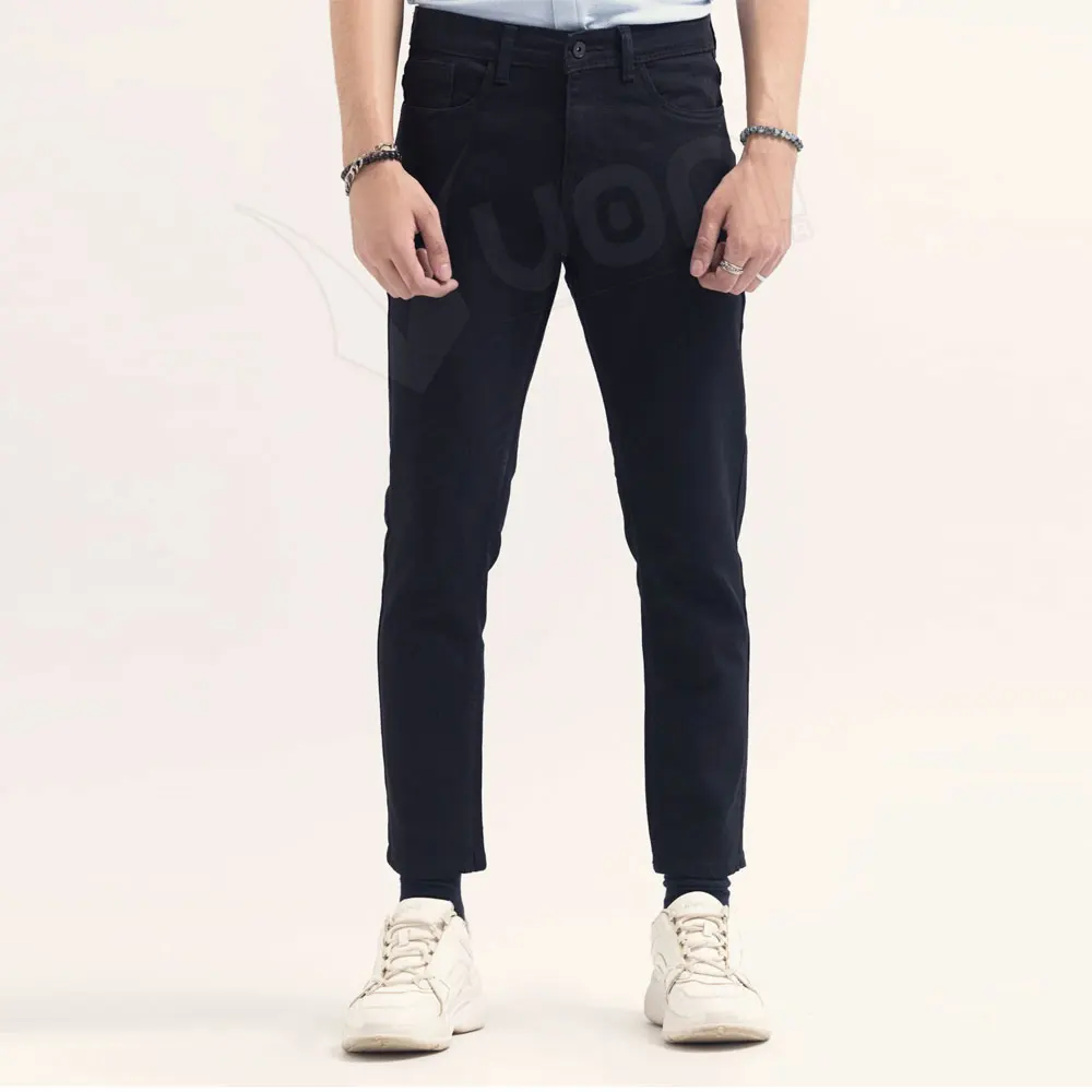 Pantalons extensibles en gros mode mince décontracté denim hommes maigre grande taille pantalon jeans tissu_voghion.com