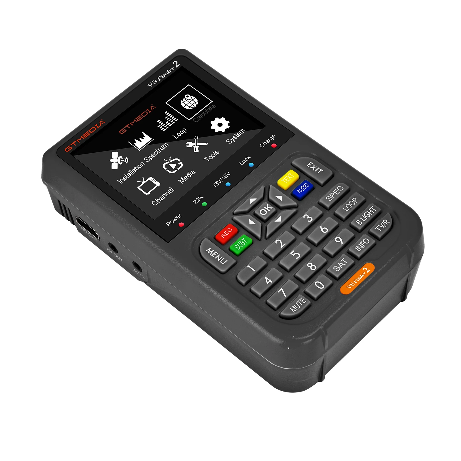V8 FINDER 2 Digital Satellite Finder Meter 5000mAH Capacity, DVB-S/S2/S2X 3.5 Inch LCD Display 1080P HD Satfinder
