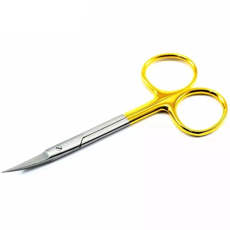 German Stainless Steel Iris Surgical Scissors Straight Curved Tc