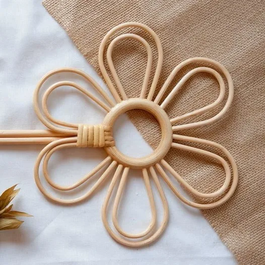 Rattan Flower Wall Hook Nursery Wall Decor from Vietnam