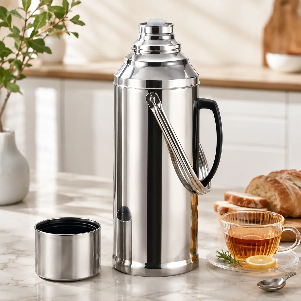 Doppelwandige Glas-Thermoskanne für Heißwasser, Tee und Kaffee, Camping- Thermoskanne aus Edelstahl mit Vakuumisolierung| Alibaba.com