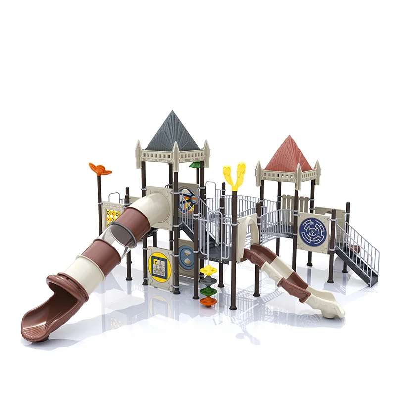 Feelkids ALITA-NC24014 High-Capacity Outdoor Plastic Slide Multi-Play Kids Activity Center PE Board Exercise Equipment Garden manufacture