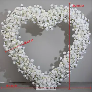 Romantic Heart Shaped Flower Rack Rose Flower Wall Wedding Decoration Indoor Or Outdoor HQH2482WP01