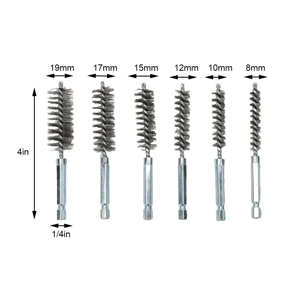 Different Sizes Twisted Wire Stainless Steel Bore Cleaning Brush For 