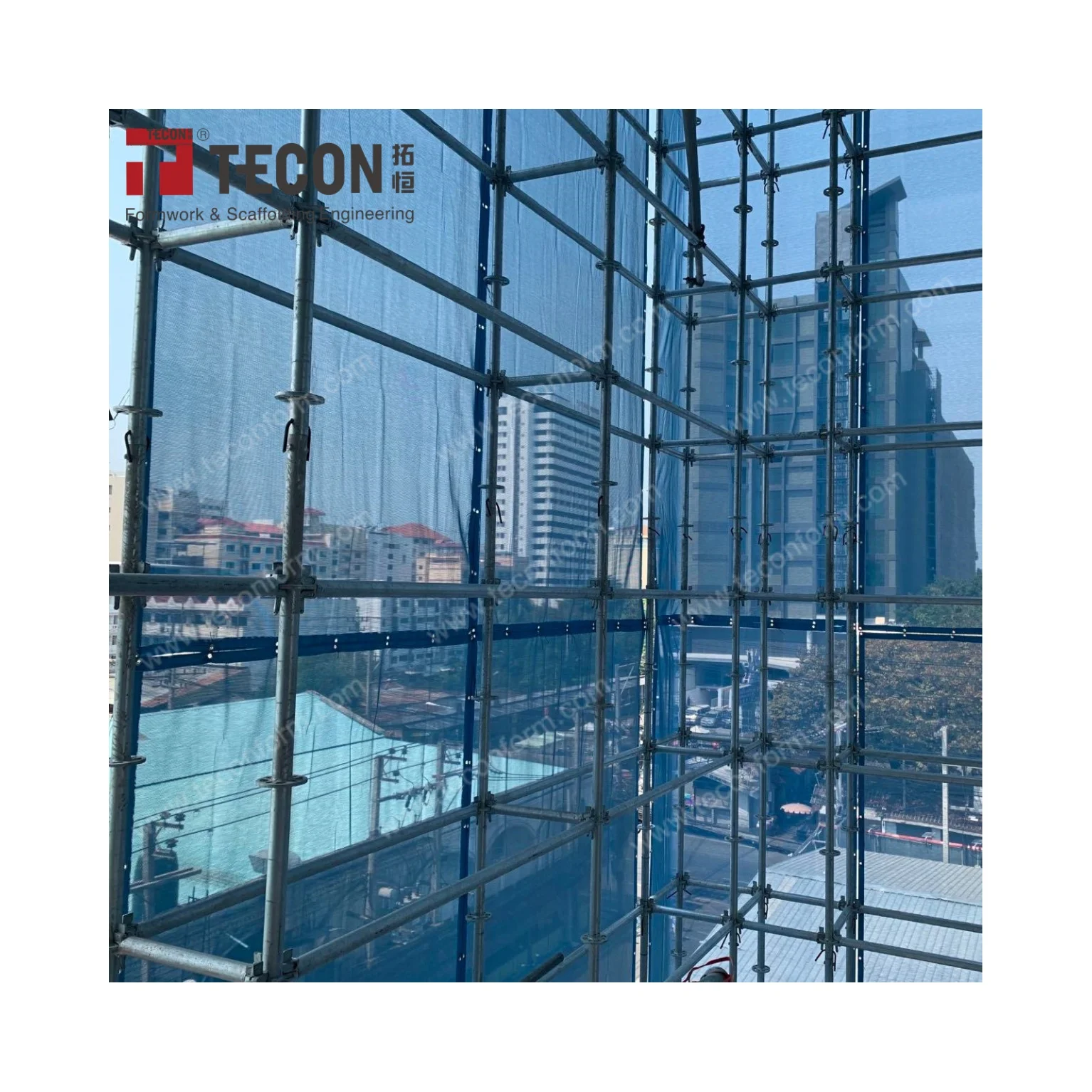 TECON Metal Ringlock Scaffolding for Building Construction Hot Dip Galvanized Shoring Bridge Scaffold Tower System