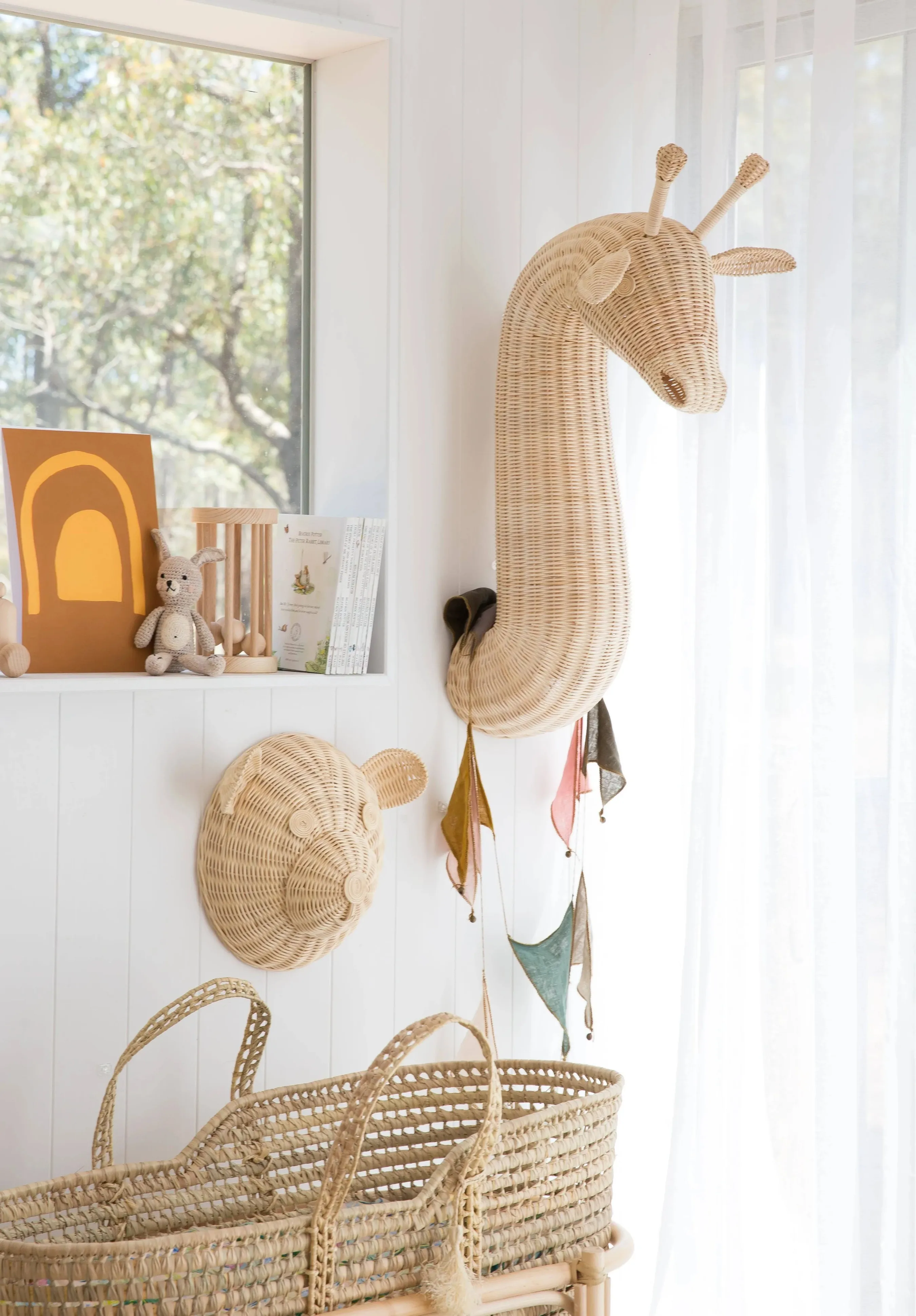 Natural Rattan Elephant Wall Decor - Minimalist Kids Bedroom Hanging ... - Cheap Eco Friendly Wall Hangings For Kids