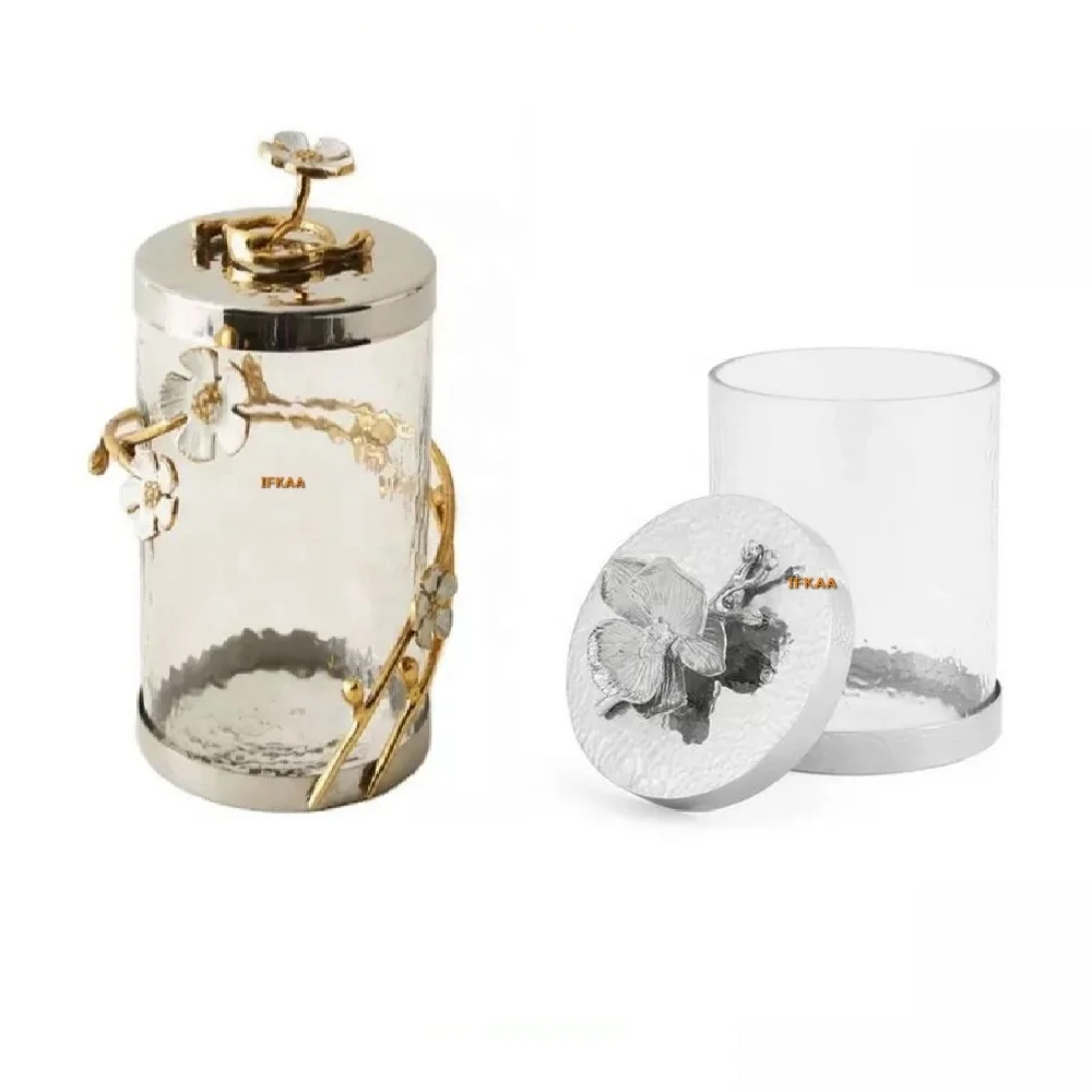 New Arrival Modern Luxury Hand Made Metal And Glass Tea Light And