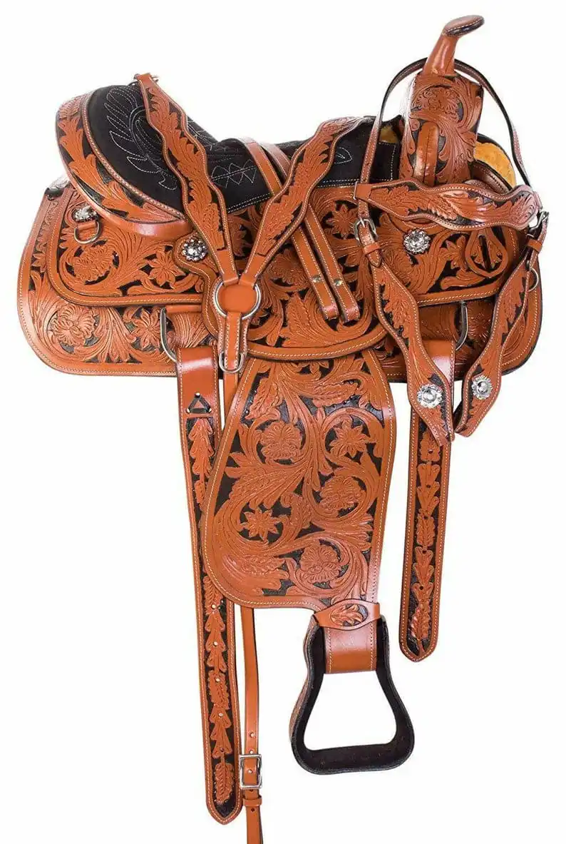 Top Quality Lightweight Horse Western Saddles Pure Leather Roping Ranch