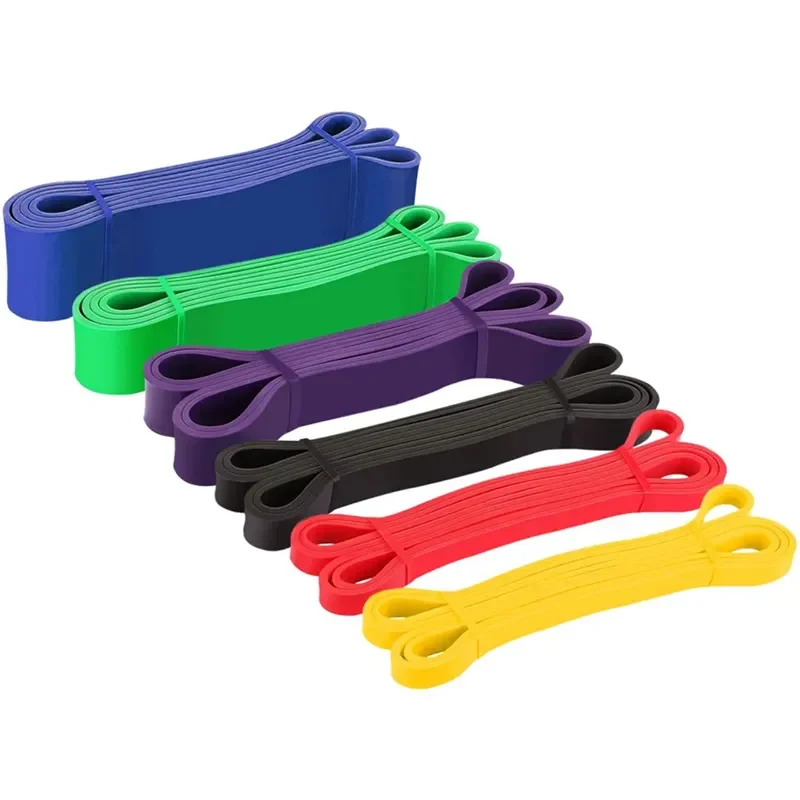 YES or NO Customized Printed Logo Long Loop Latex Rubber Elastic Fitness Exercise Resistance Bands Set for Yoga