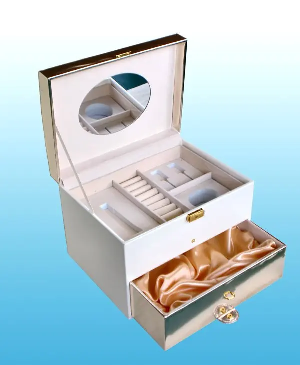 Custom Unique Pu Leather Mirror Jewelry Storage Organizer Drawer Set