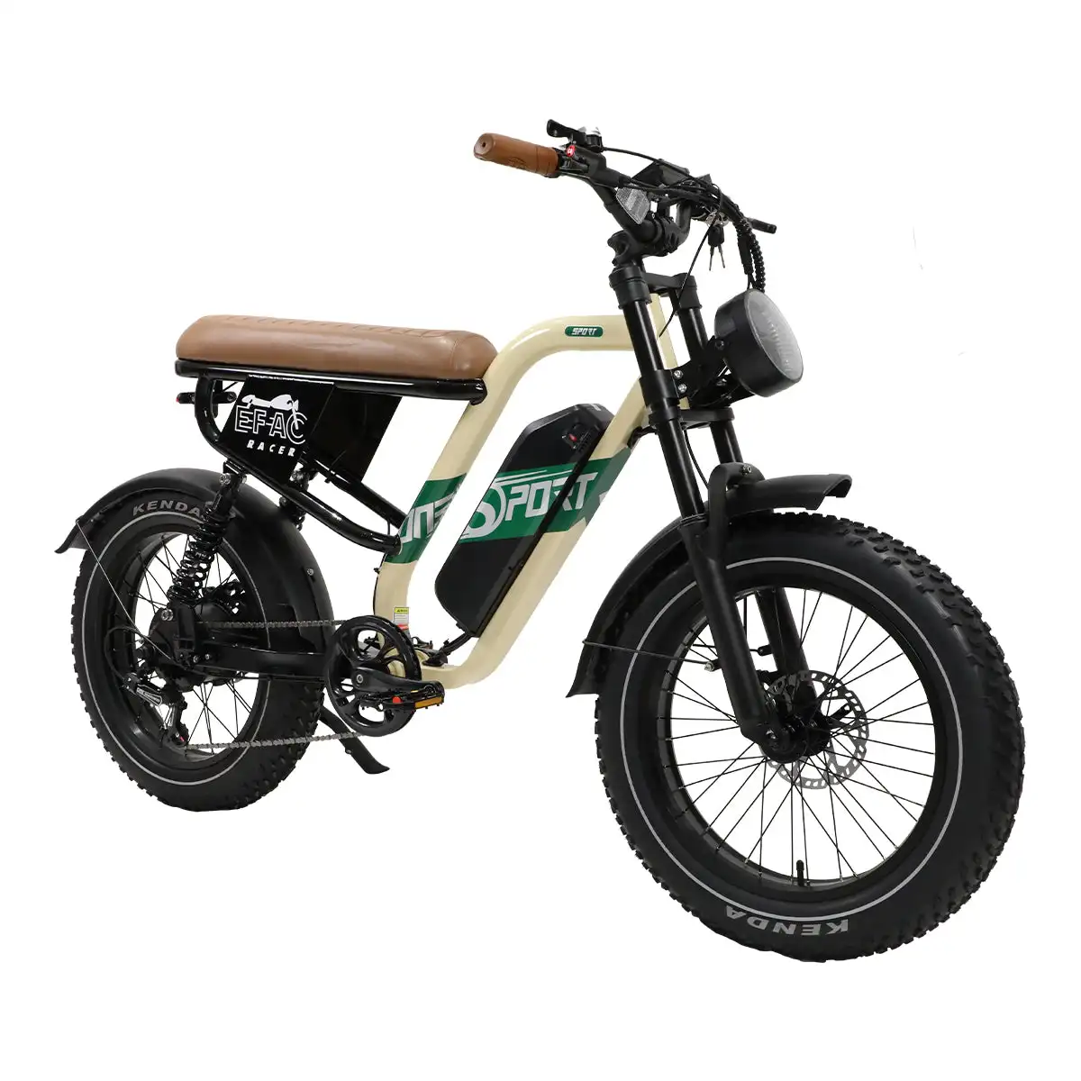 Onesport W66 Moto-Style E-Bike Steel body frame Multifunctional LCD screen 7-speed transmission Shock-absorbing front fork