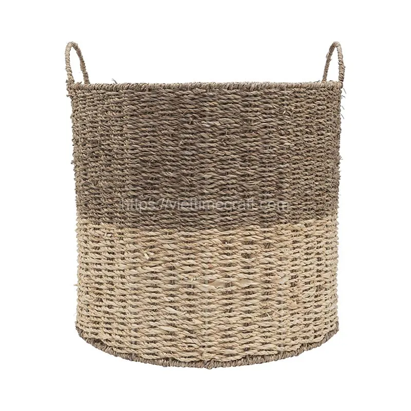 Multisize Seagrass Basket New Design Woven Storage Basket With Metal