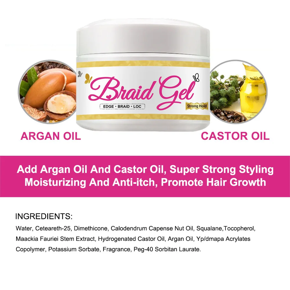 Extra Hold Edge Control Private Label Instant Control Edge Control 4C Hair Wig Braid Gel