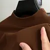 Long-sleeved solid color coffee [German velvet]