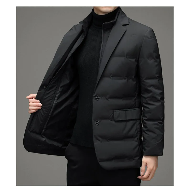2022 Winter New Men's Suit Down Jacket Young And Middle-aged Business ...