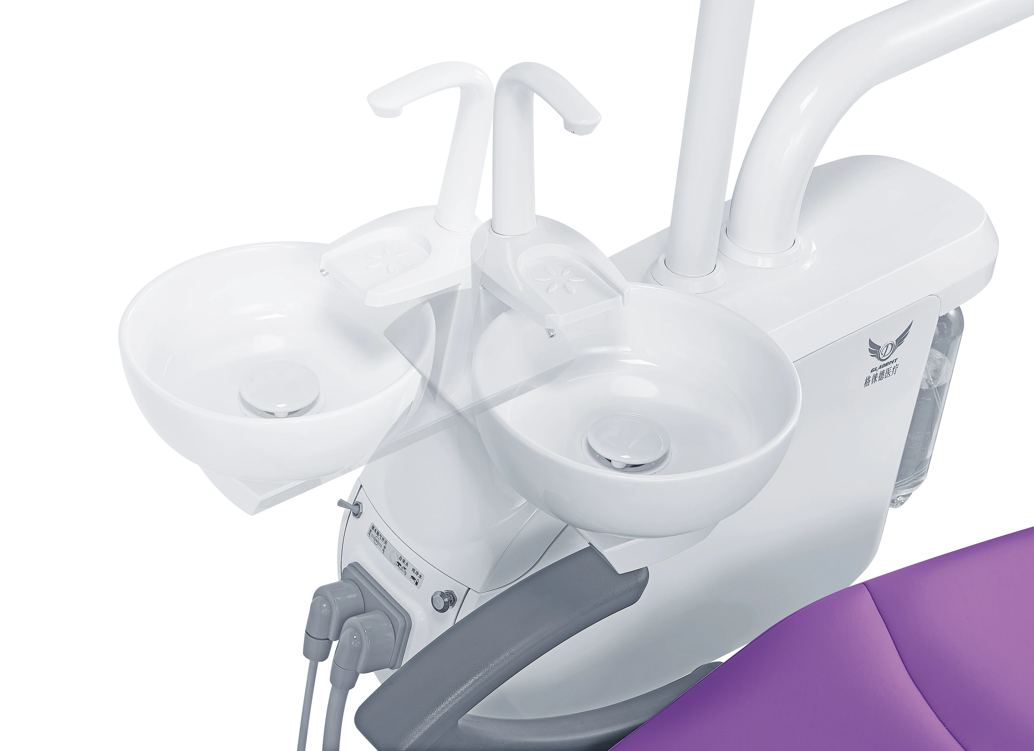 CE/ISO/US Certified Dental Chair with Metal Butterfly-Shape Backrest & Micro Fiber Leather Cushion