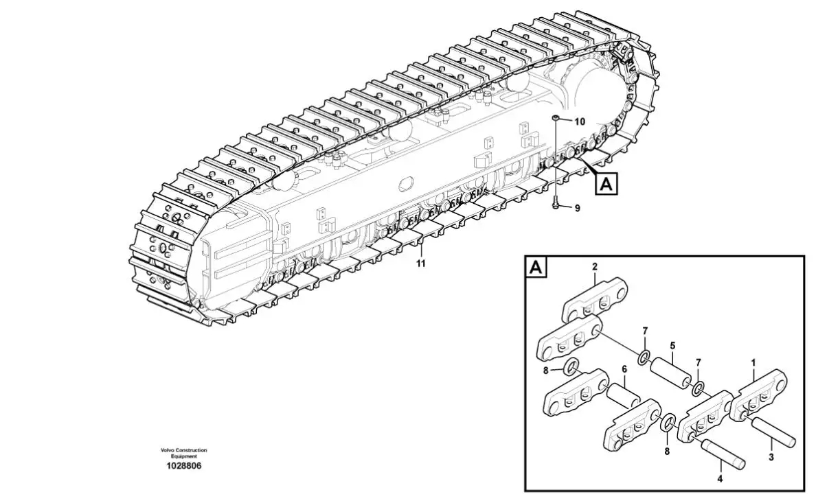 VOE 14672610 Excavator Undercarriage Parts Track Link EC950E