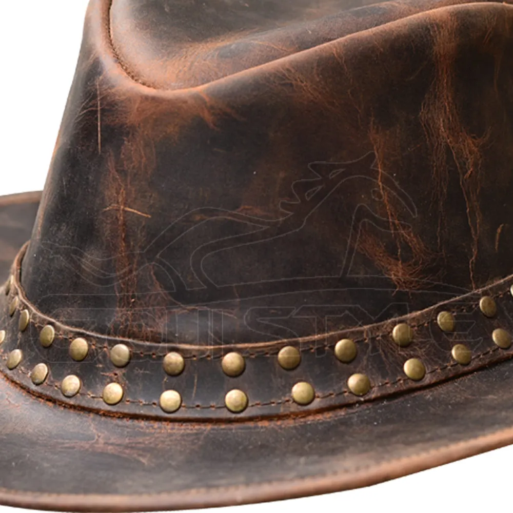 Australian Western Leather Hats Custom Design Mens And Women Xl Size