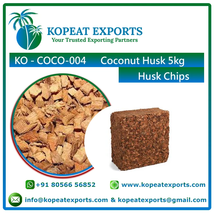 Coconut Husk Chips Fiber Blocks Cocopeat 30x30x10cm For Plants Flowers