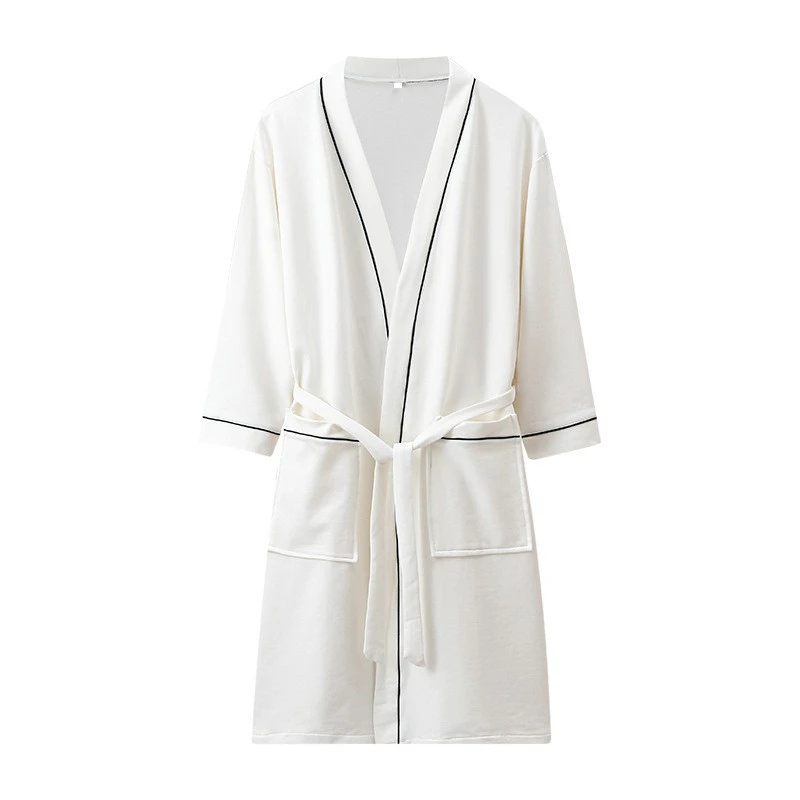 Unisex Men Women's Sleepwear Waffle Bathrobes With Embroidery Logo Woman Hotel Lightweight Waffle Bath Robe