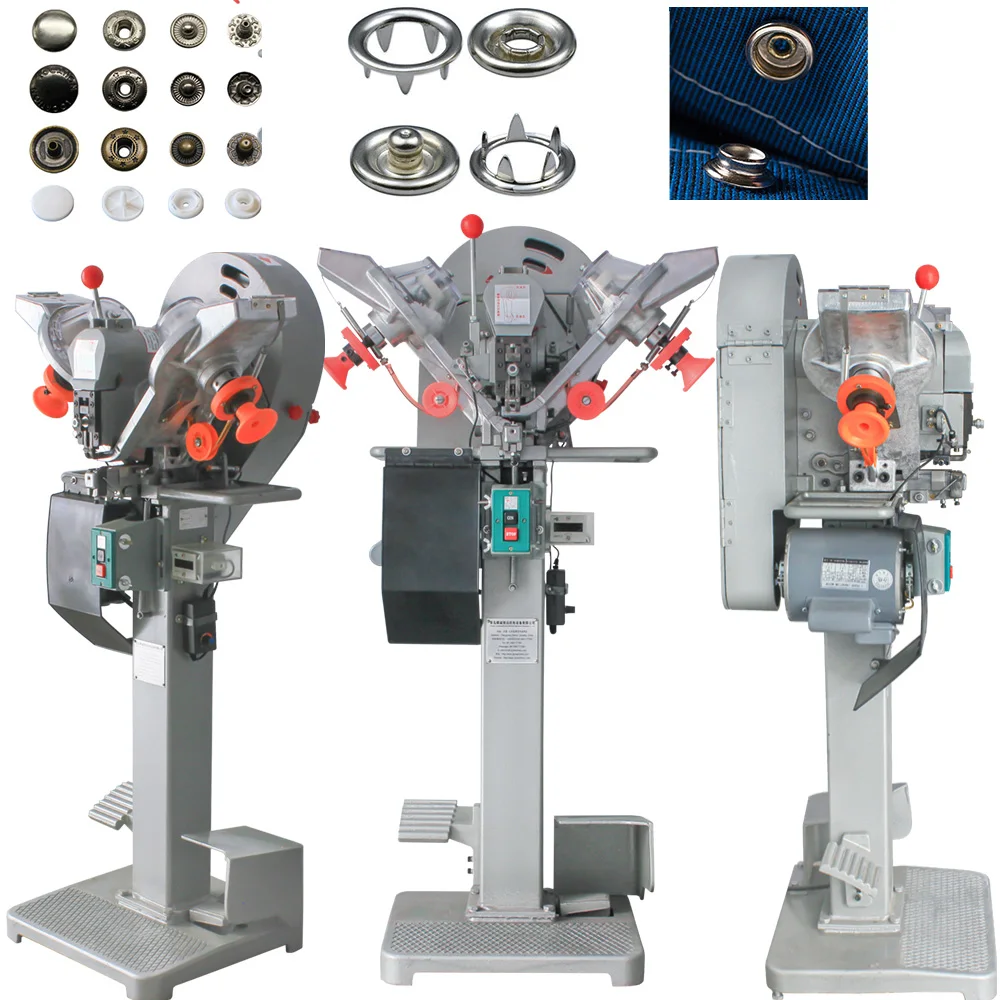 Snap Button Rivet Snap Fasteners Eyelet Grommet Metal Plastic Snap Button Attaching Machine Automatic Button Machine