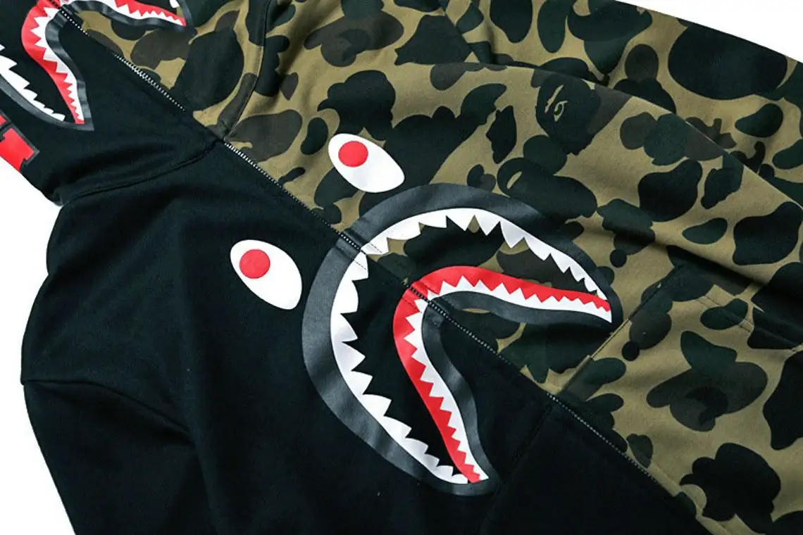 2024 Trending Design Bathing Ape Shark Zip Up Hoodies Saint Germain Psg ...