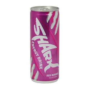 Shark Sugar-Free Energy Drink 250mlx 24 Pack Ginseng and Carbonate Ingredients with Taurine Additives Box Packaging