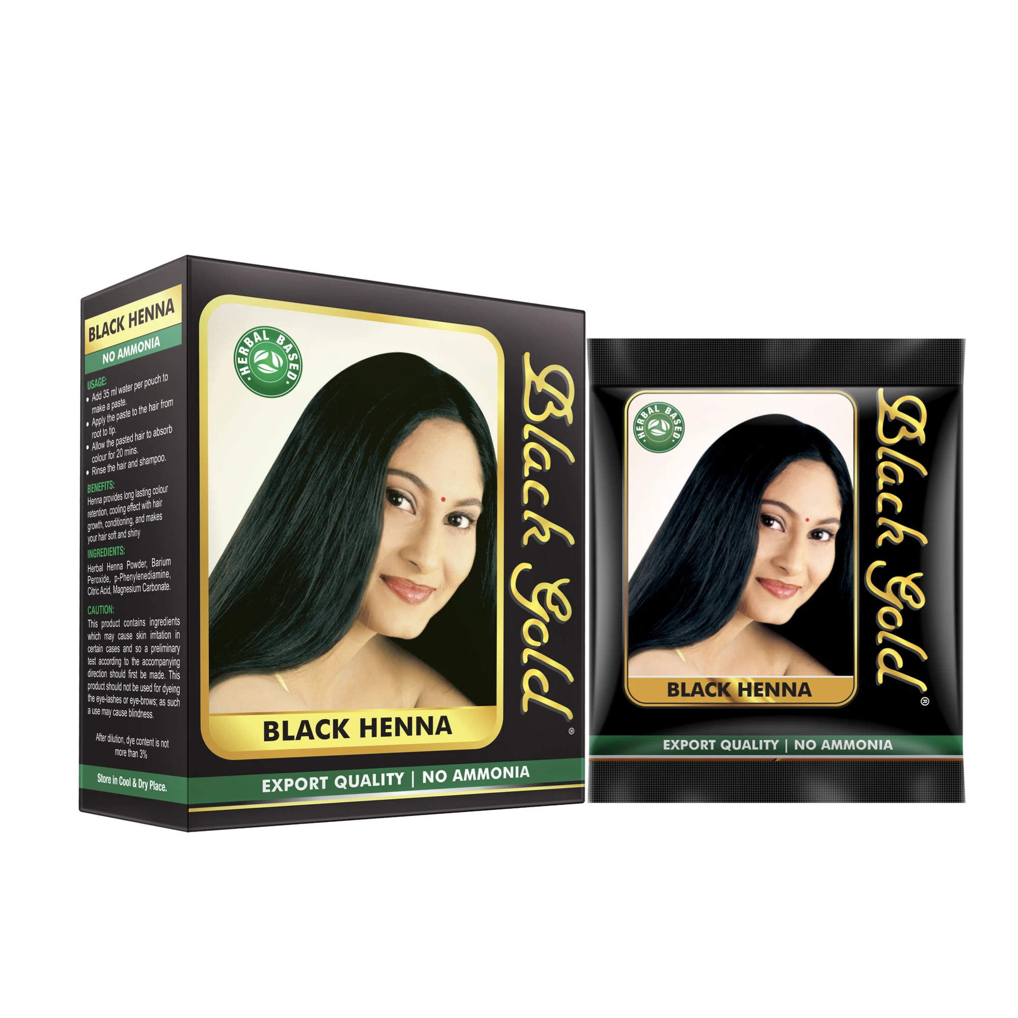 Black Gold Black Henna Powder Hair Dye Ammonia Free 100 Original For