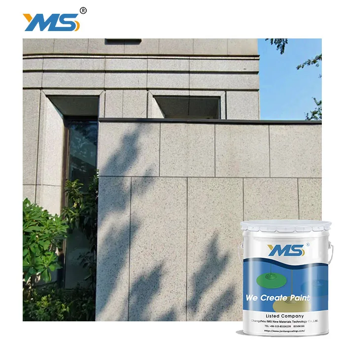 Free Sample Natural Stone Textured Exterior Wall Paint YMS Water-Based High Adhesion Liquid Coating Excellent Spray Application