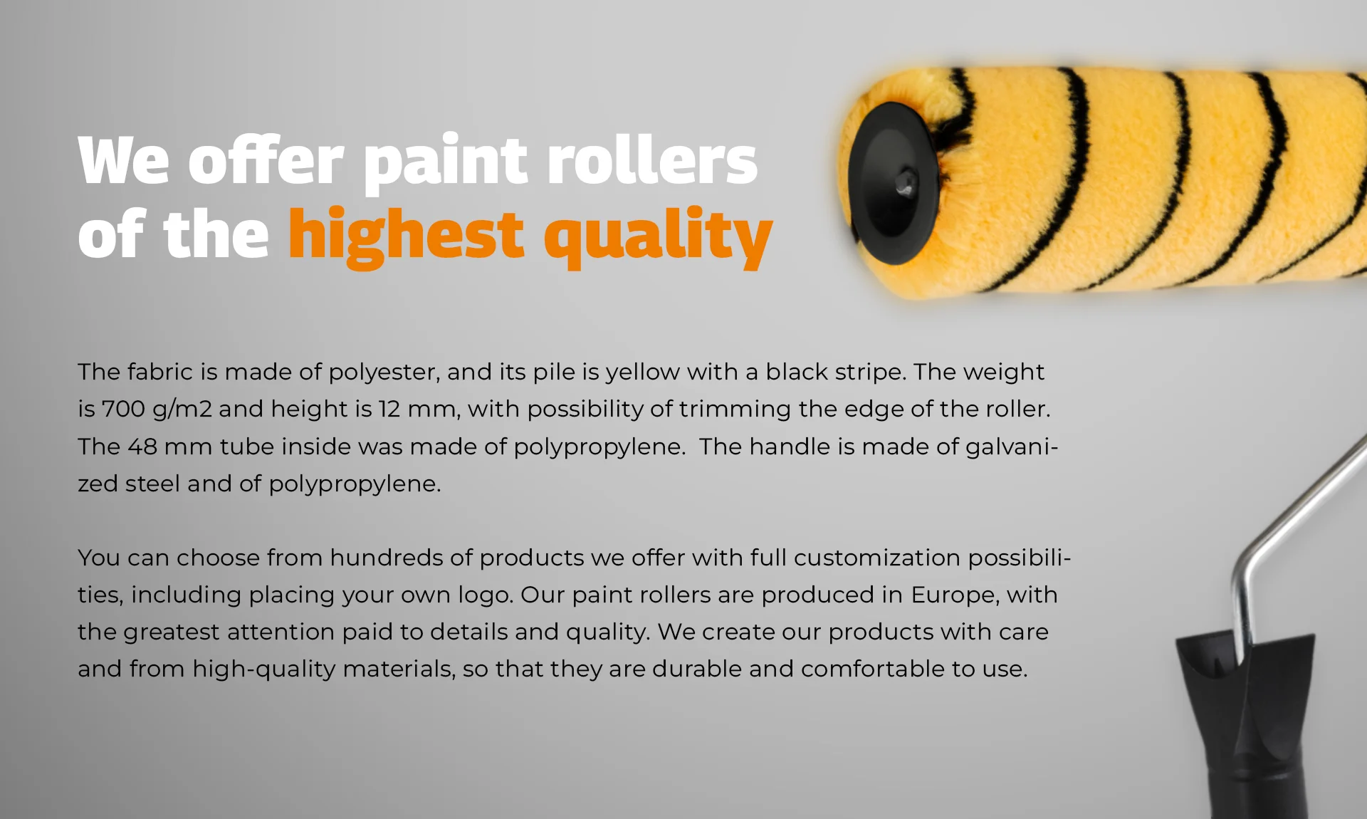 Rolmaster Star Ps 25cm Fi 48 Polyester Paint Roller + Dedicated Handle