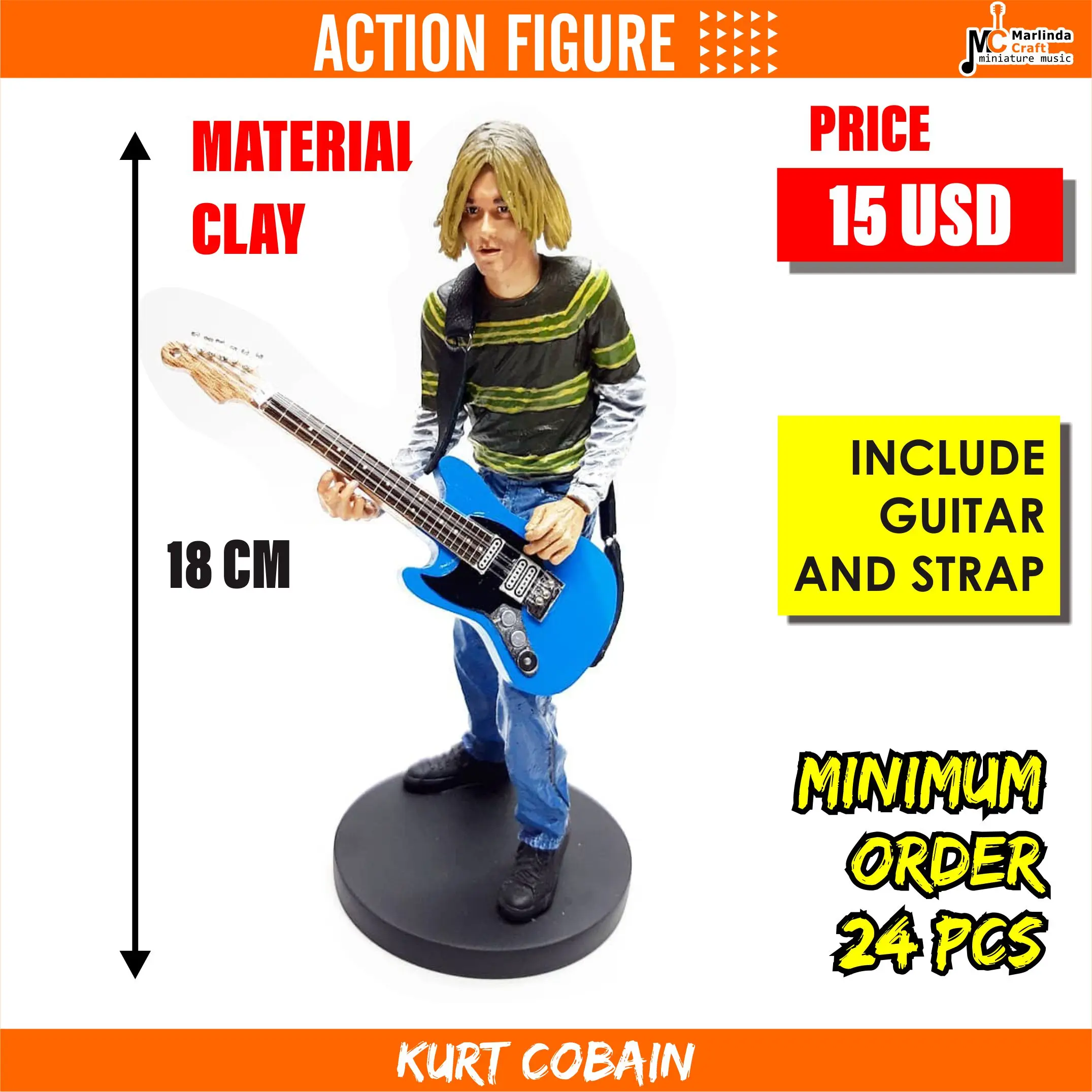 Aksiyon figürü KURT COBAIN NIRVANA gitar ile| Alibaba.com