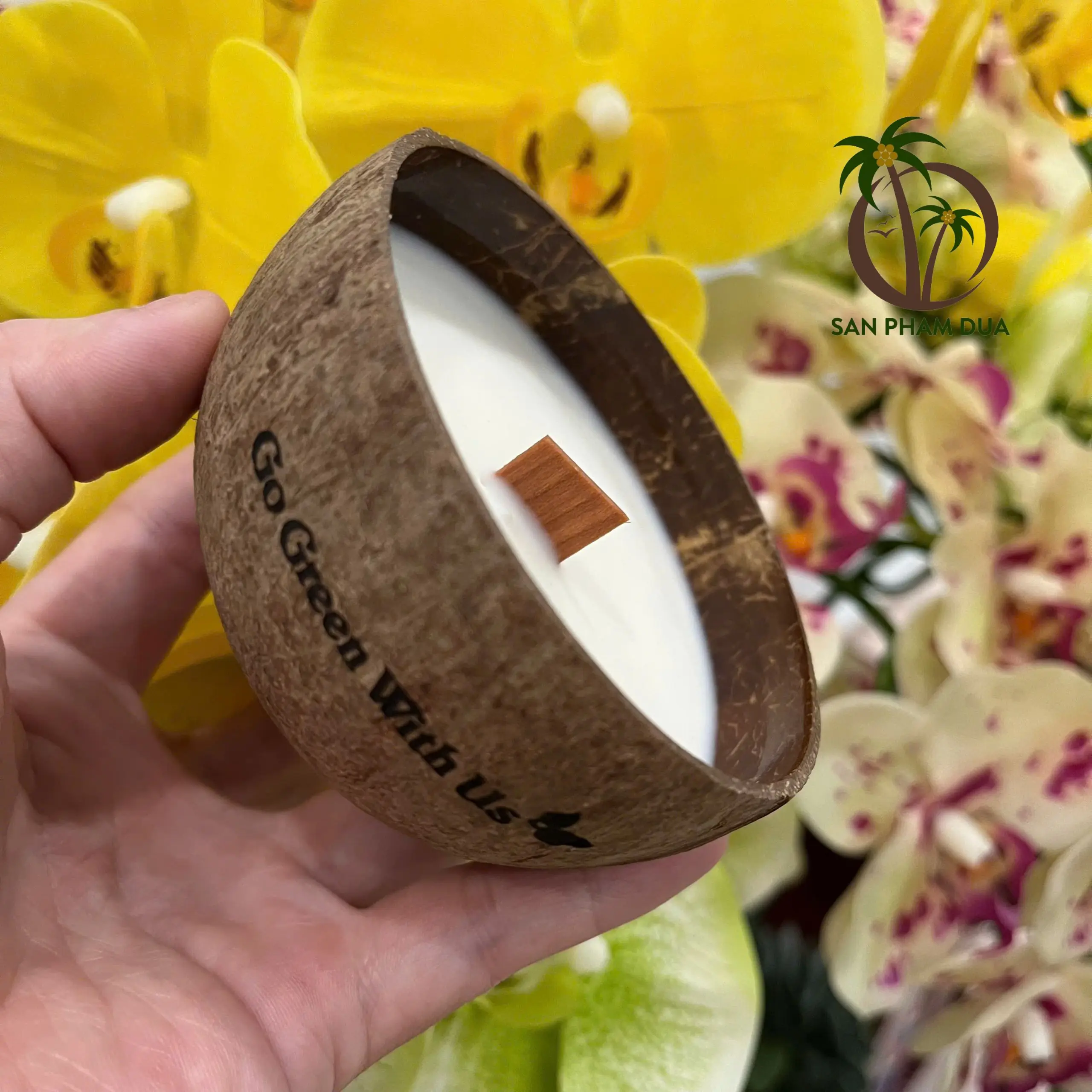 Mosquito Repellent Candle - Handmade Soy  Coconut Wax in Coconut Shell