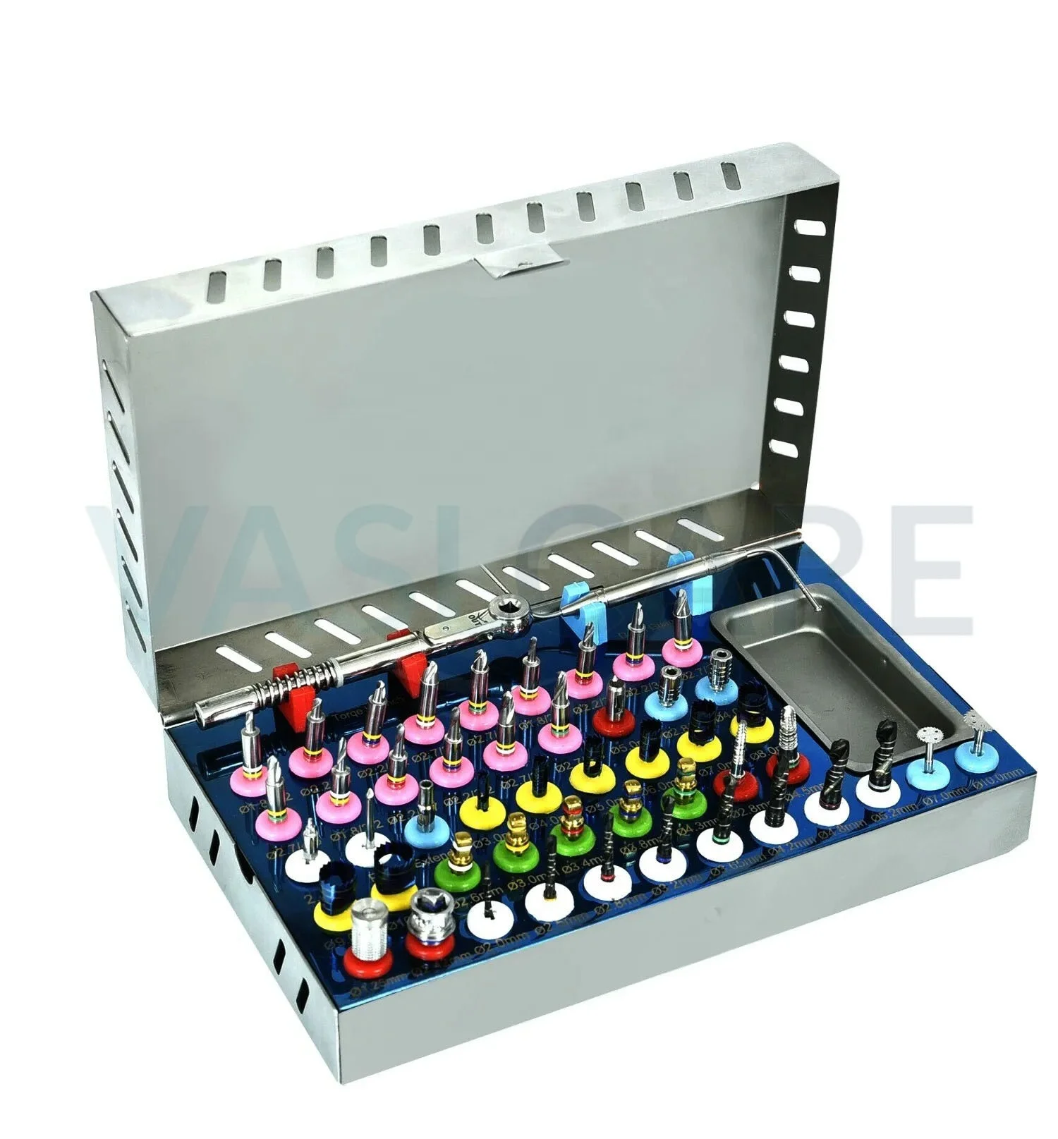 Universal Dental Implant Kit 50Pcs Bone Teeth Drills Bur Trephine Tools Guided Expander Implantology Kit Vaslcare