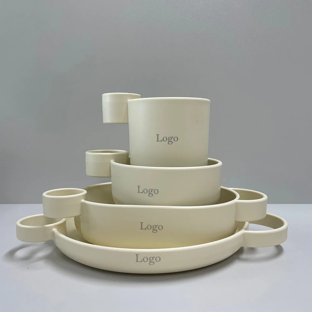 Оптовая продажа на складе Amazon набор многоразовой посуды из полипропилена заказ тарелки наборы без БФА Сделано в Корее