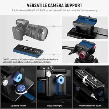 NEEWER Teleprompter X17 II with RT113 Remote/APP Control, 17" HD Beamsplitter All Metal Frame Upgraded Camera Mount QR Plate detail image