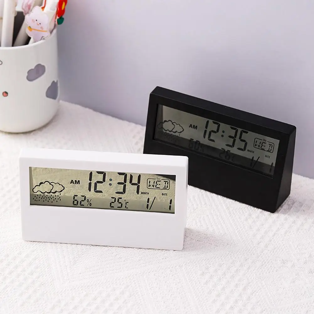 Student Electronic Alarm Clock Multi Function  Weather Forecast Desk Table Digital Cheap Clock Home Decoration Cute Small Gift