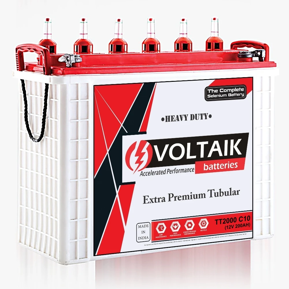 인도에서 만든 태양열 응용 프로그램을 위한 Voltaik Tt2000 12v 200ah C10 키 큰 관형 배터리 - Buy ...