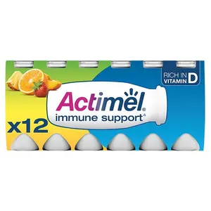 Danone Actimel Dessert Yogurt Multifruit 4x100 G-Danone Actimel Strawberry Flavored Fermented Milk Product 1.5% 100g