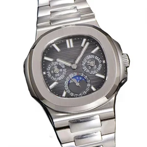 New Hot Selling High-End Gray Dial Stainless Steel Wristwatch High-Quality Top-Tier Business Automatic Mechanical Men's Watches