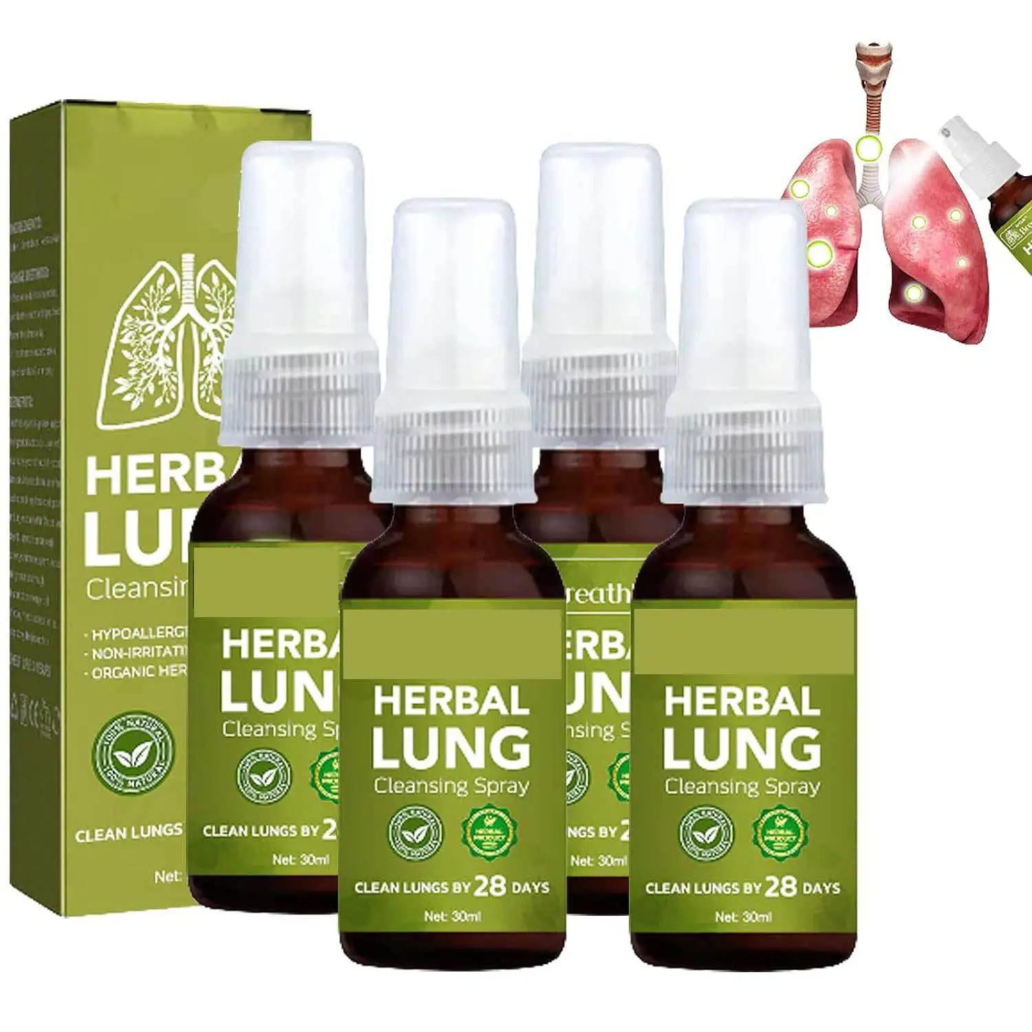 30ml Lung Herbal Cleanser Spray Smokers Clear Nasal Mist Anti Snoring ...