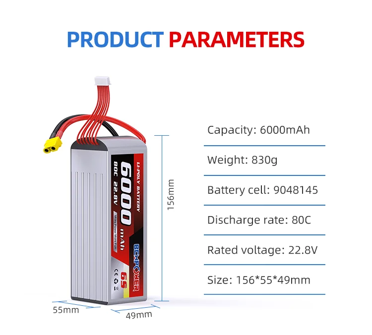 FPV Drone Battery 6500mAh 22.2V 50/100C 6S HV Lipo Battery Pack for FPV RC UAV & Car Fast Delivery Lipo Battery Pack