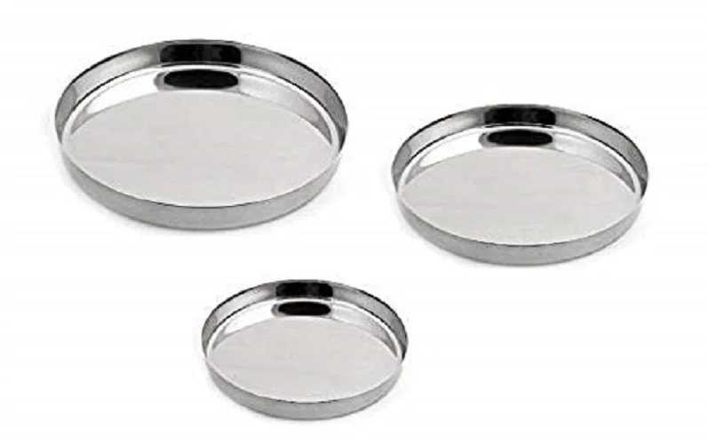 5 Compartment Rectangular Serving Thali Divider Plates Stainless Steel Hospital School Food Lunch Tray KING