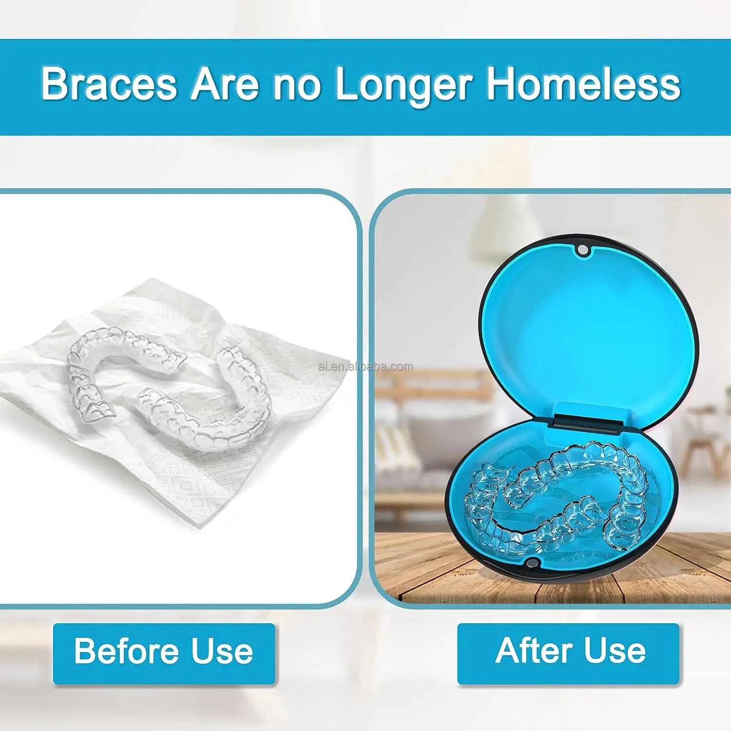 Plastic Orthodontic Customized Retainer Box Colorful Storage Box ...