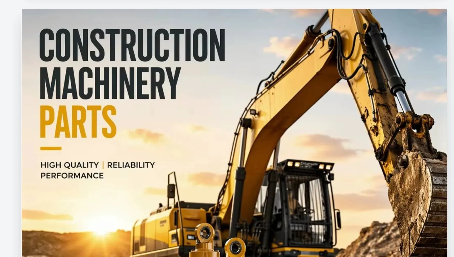 Construction Machinery Parts — original category artwork with supported brand logos