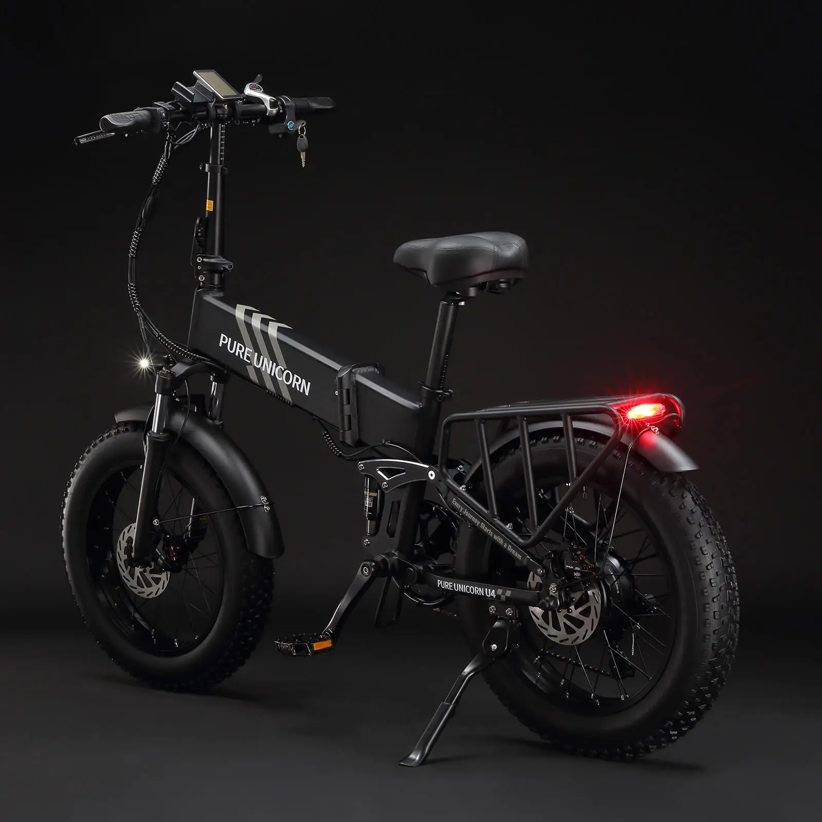 PURE UNICORN U4 1000W Fat Tire Electric Bike 48V Lithium Battery 750W Motor 60 km Range per Power Aluminum Frame Rear Hub Motor