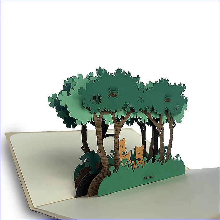 Pink Love Tree With Hearts 3D Pop-Up Greetings Card - Pop-Up Love - View #3