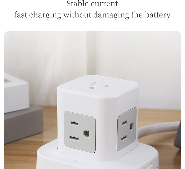 5FT Extension Cord 12 AC Outlets 6 USB Ports Stackable Tower Surge ...