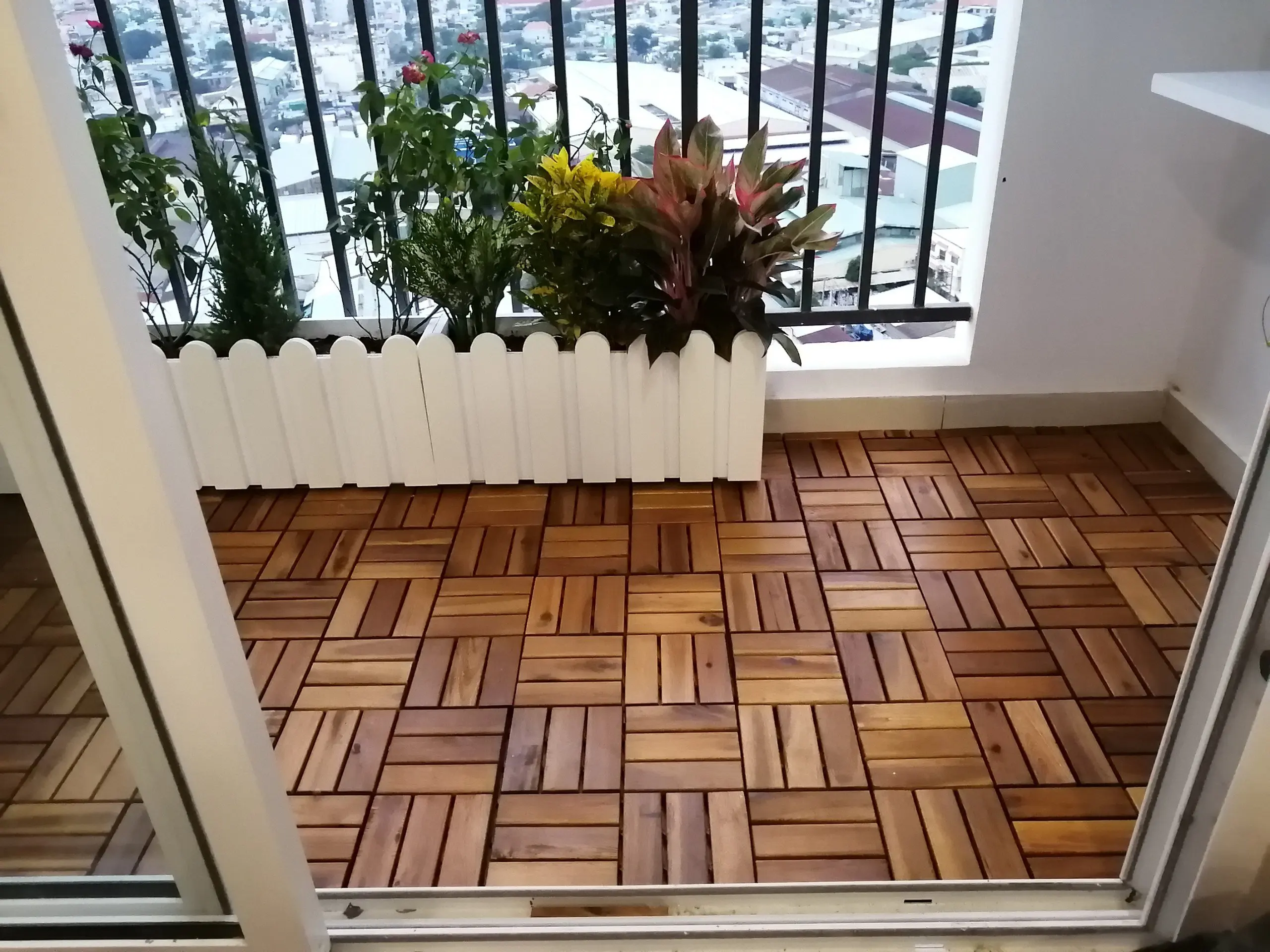 High Quality Acacia Decking Tiles 12 Slats Perfect Interlock For Floor