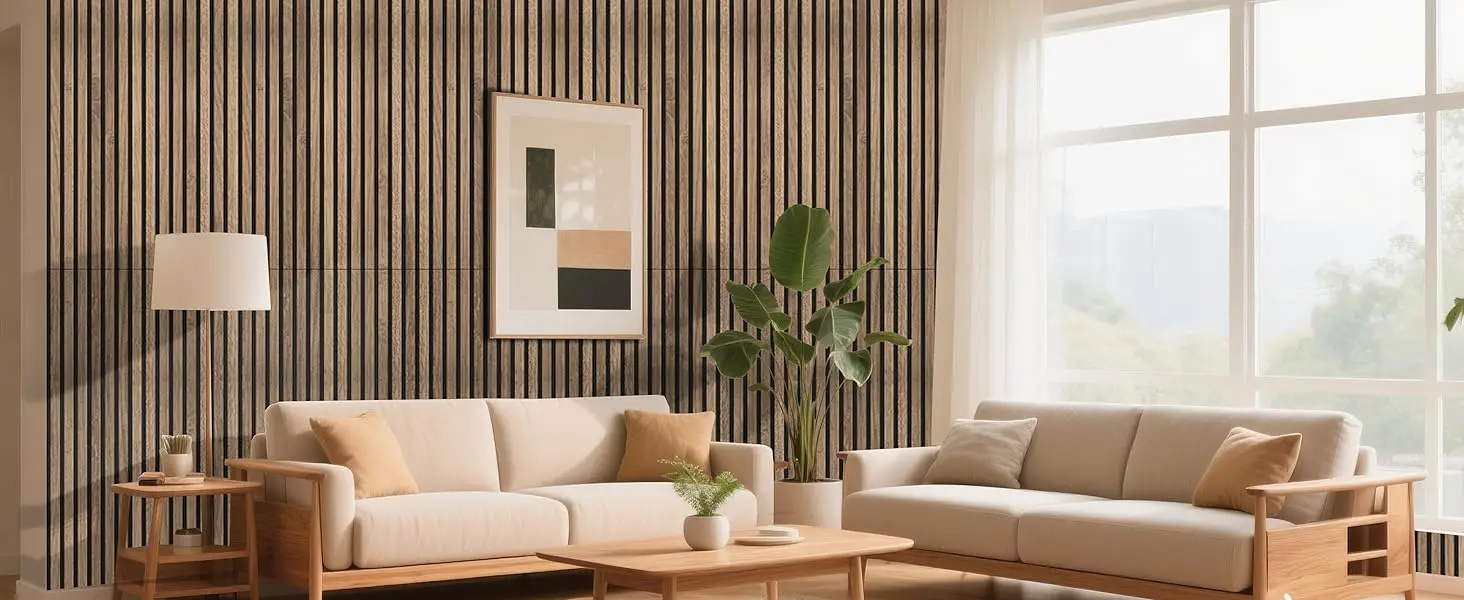 4-Piece Modern Acoustic Slat Wood Panels 3D Soundproof Wall Panels Natural Walnut for Hotel and Home Use supplier